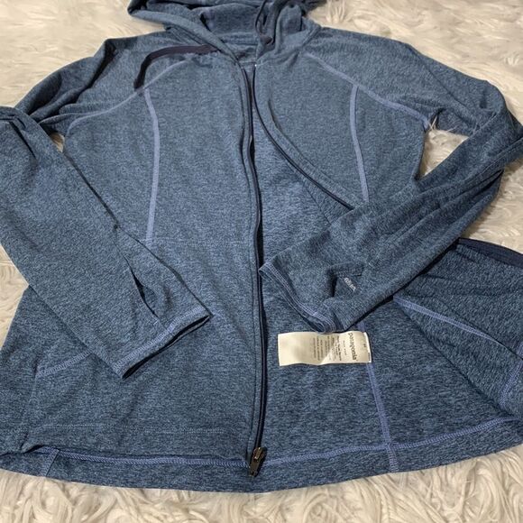 PATAGONIA Hoodie Jacket Grayish Blue Full Zip Pockets Thumb Hole 54905 Women's S - Picture 7 of 11